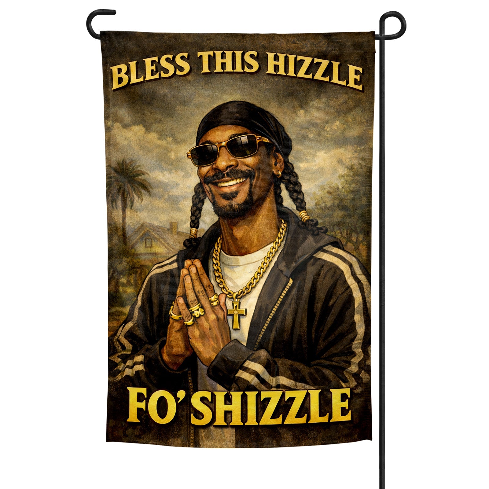Bless This Hizzle Garden Flag | Funny Snoop Dogg Home Decor – The