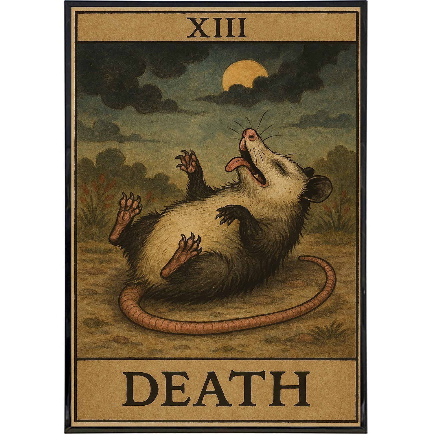 mtg possum cards Possum Playing Death Tarot Original Poster Print – The Original Underground