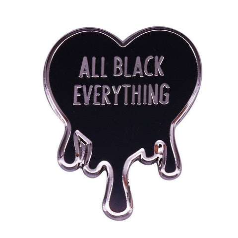 All Black Everything Heart Enamel Pin - The Original Underground