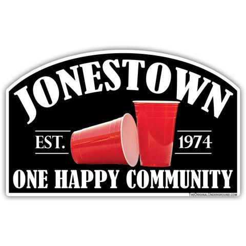 Jonestown "One Happy Community" Sticker - The Original Underground