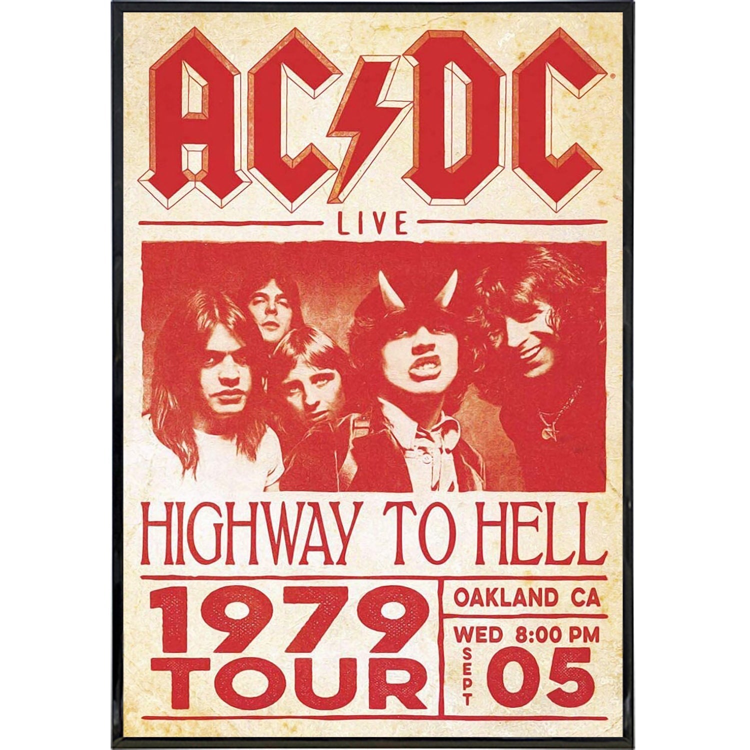 AC/DC 1979 Tour Poster | 11x17 Hard Rock Art Print – The Original
