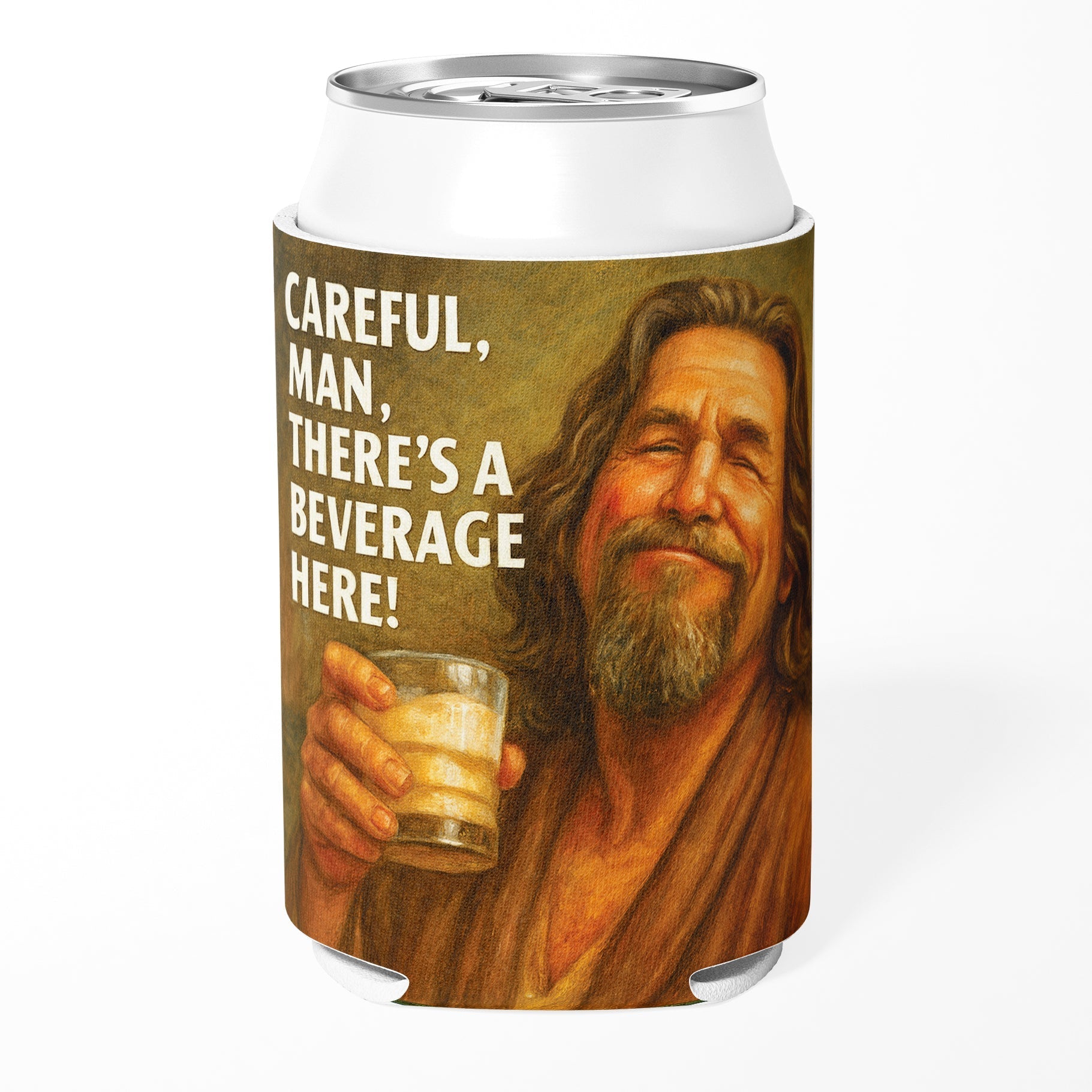 Careful Man There's a Beverage Here Can Cooler - Shady Front