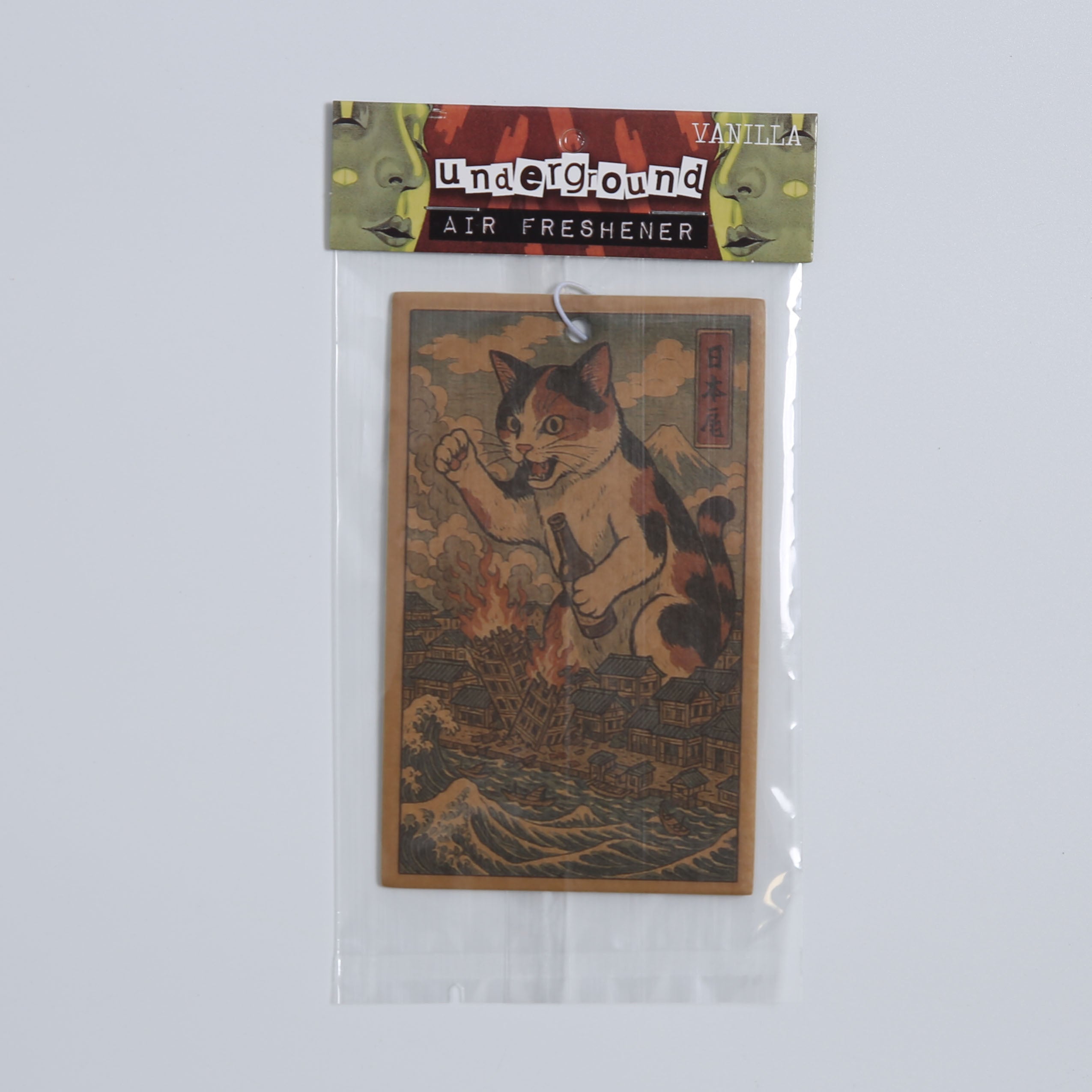 Cat Destroying City Ukiyo-E Air Freshener - Shady Front