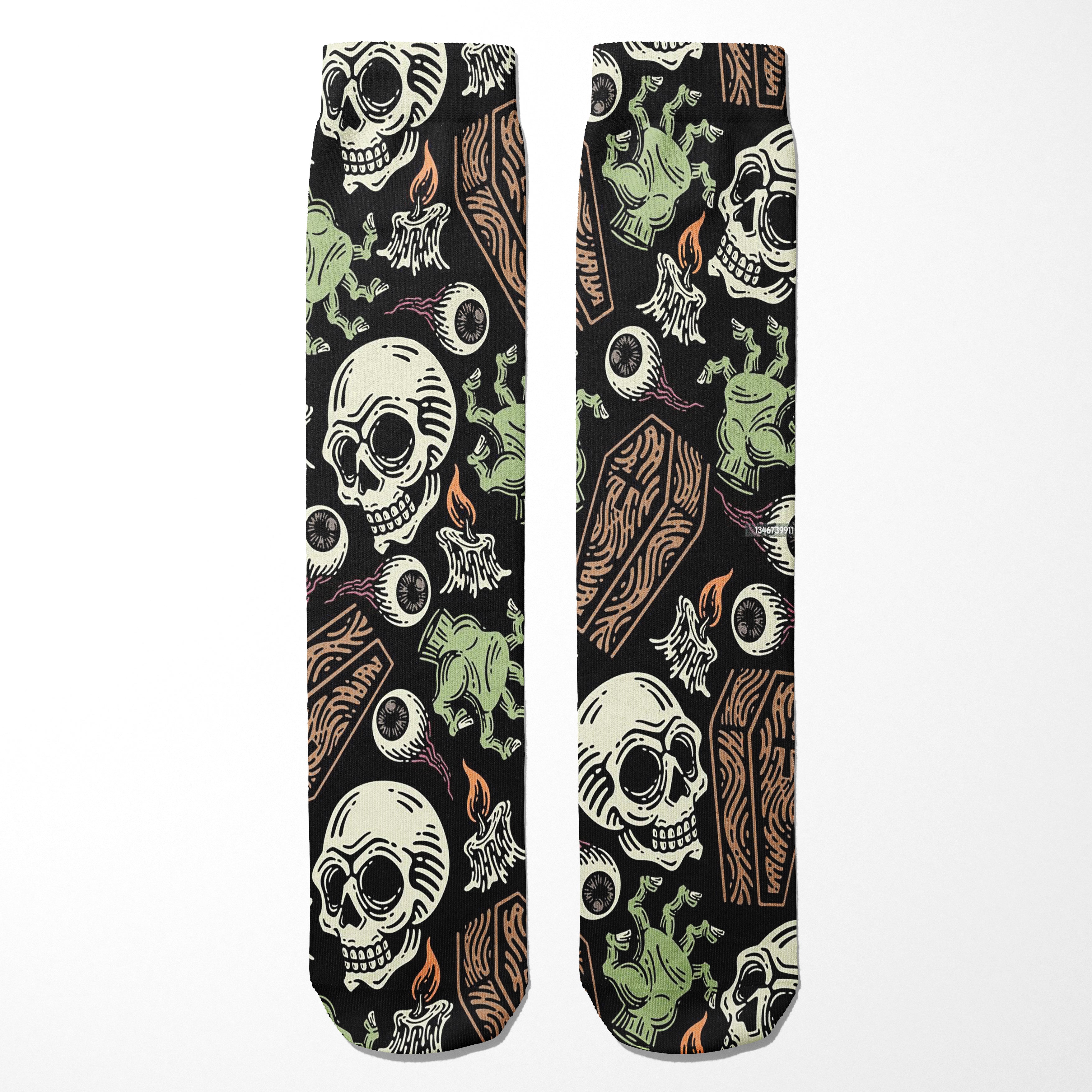 Coffins and Skulls Socks - Shady Front