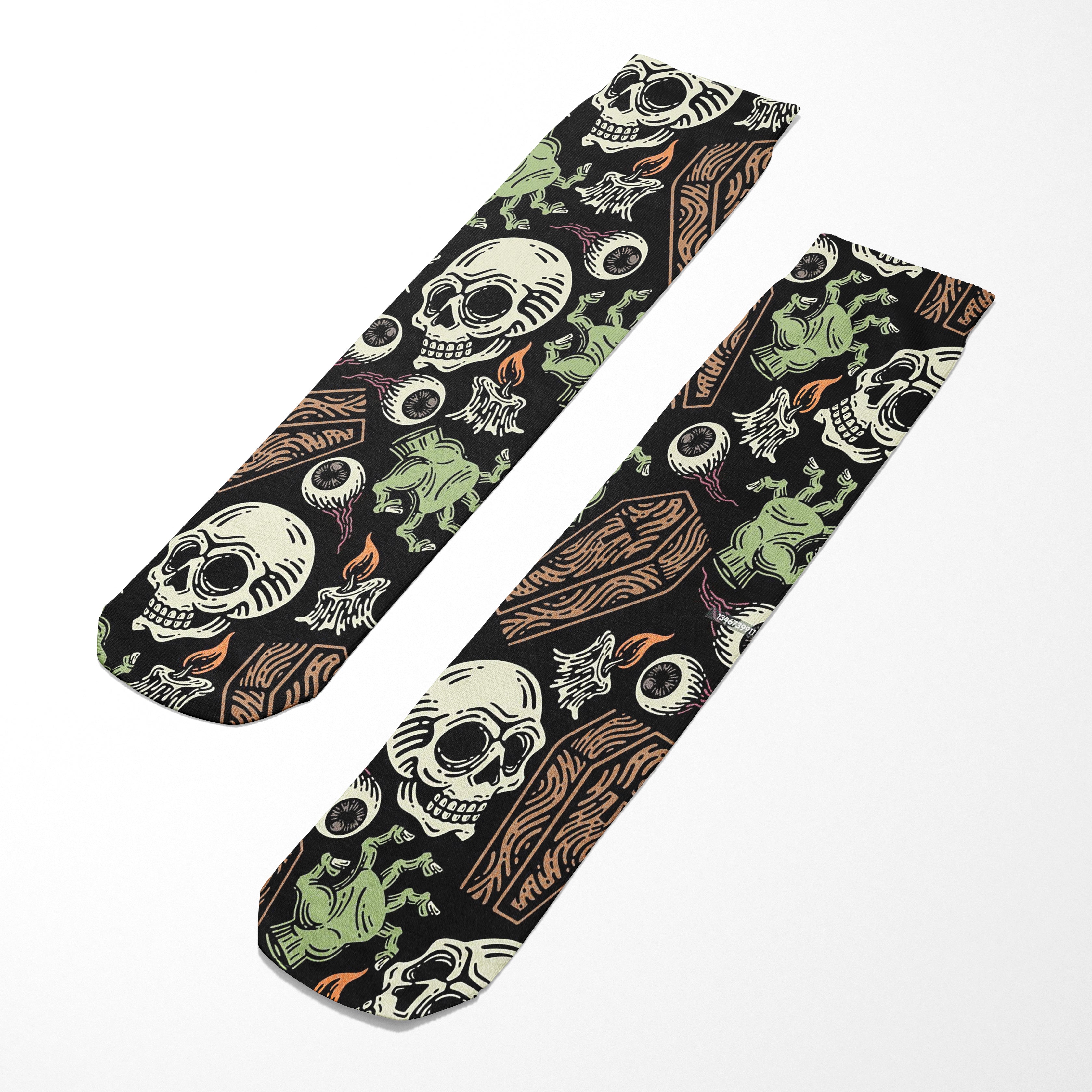 Coffins and Skulls Socks - Shady Front