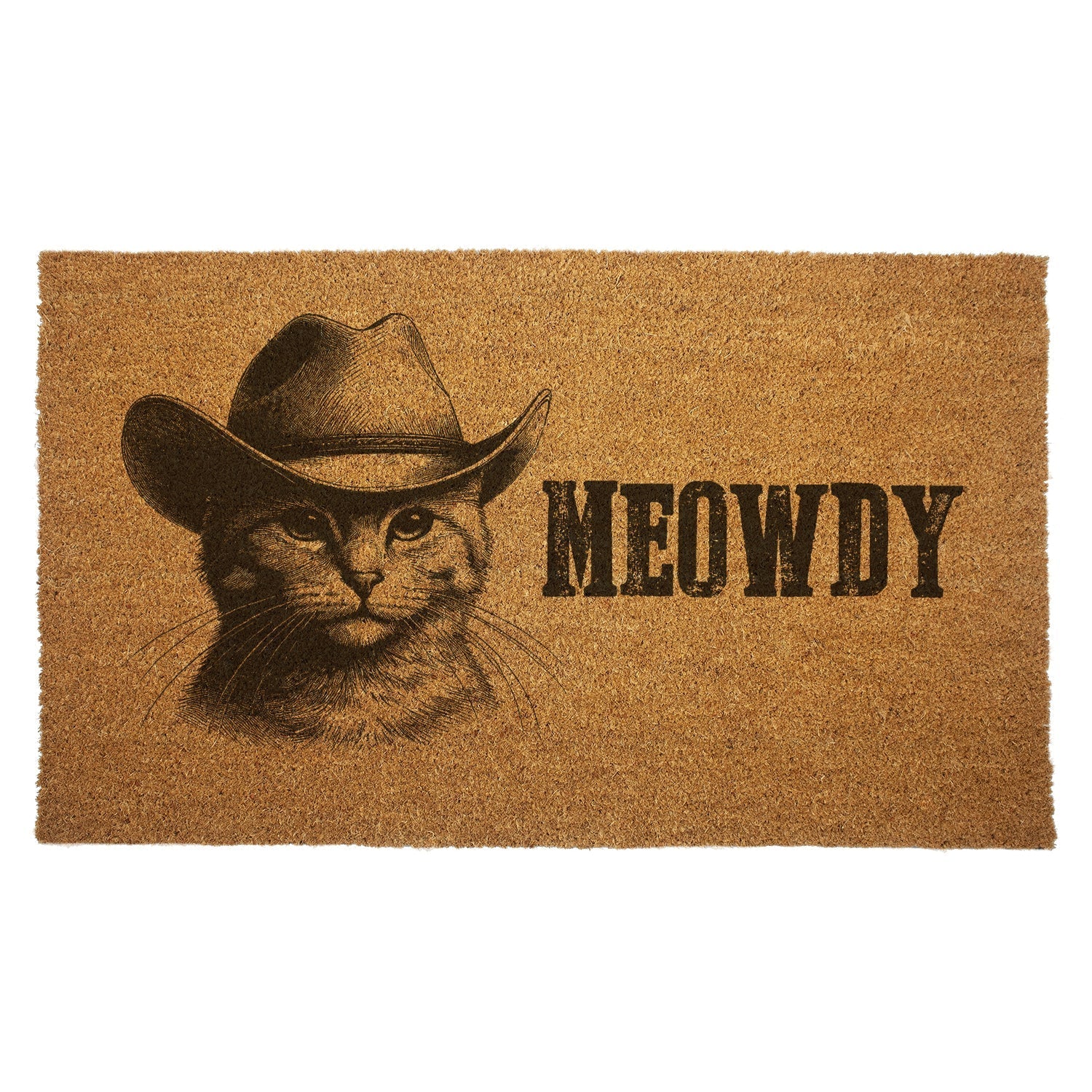Cowboy Cat "Meowdy" Door Mat - Shady Front