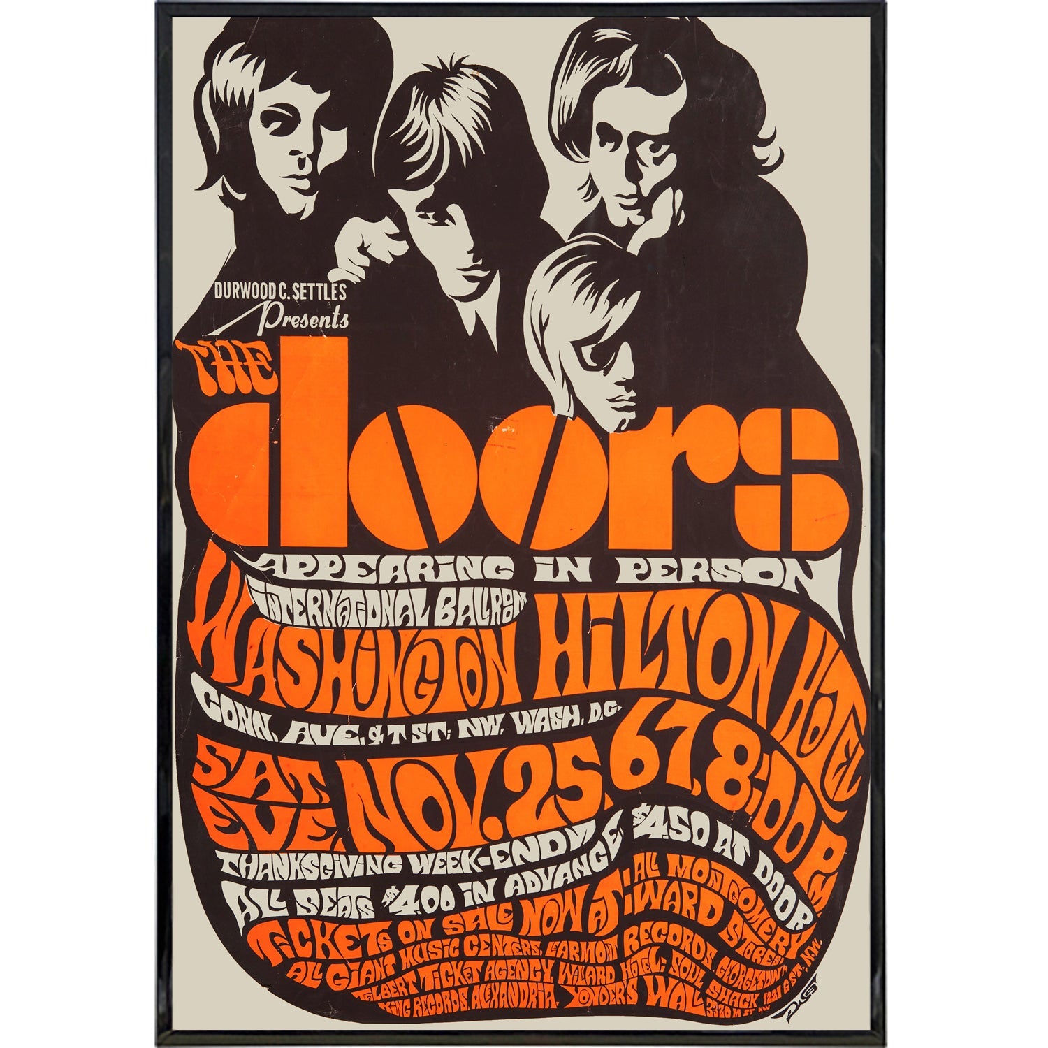 The Doors at Hilton 1967 Show Poster Print - The Original Underground / theoriginalunderground.com
