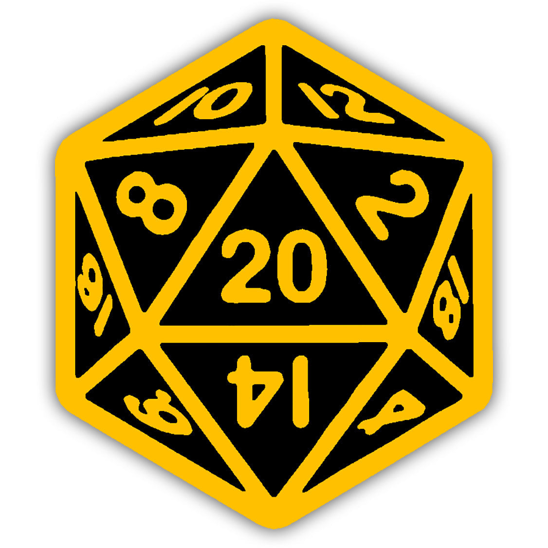 20 Sided Die Sticker - Shady Front