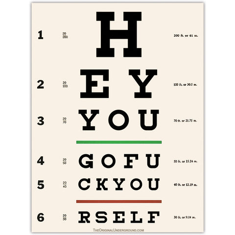 Eye Test Chart Car Magnet - The Original Underground / theoriginalunderground.com