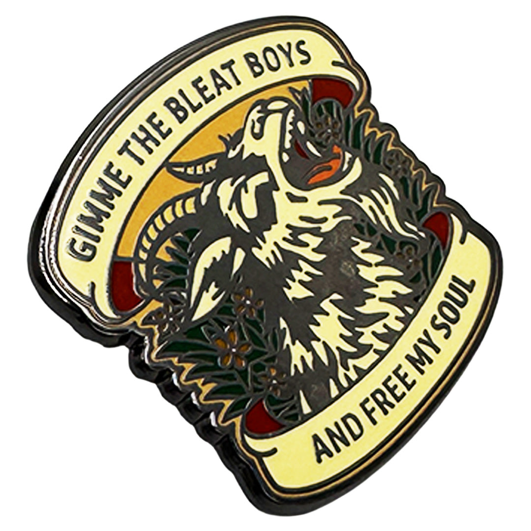Gimme The Bleat Boys Enamel Pin Angle