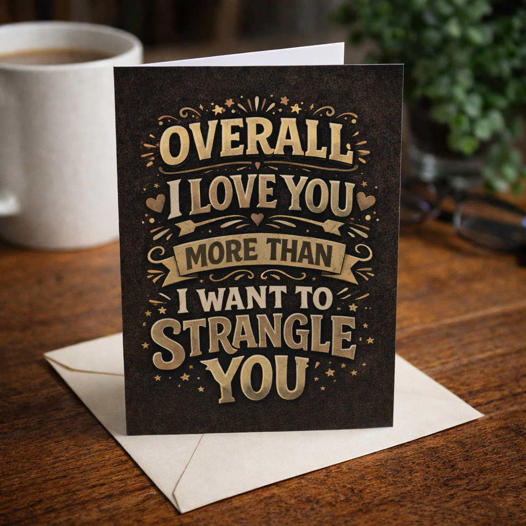 I Love You More Than I Want To Strangle You Card - The Original Underground