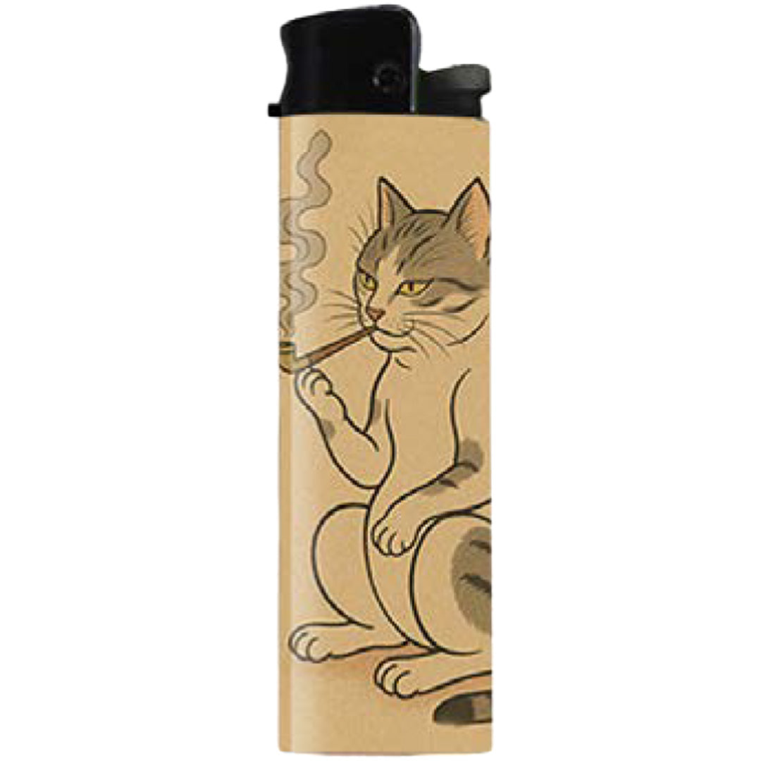 Japanese Cat Smoking a Pipe Lighter - The Original Underground