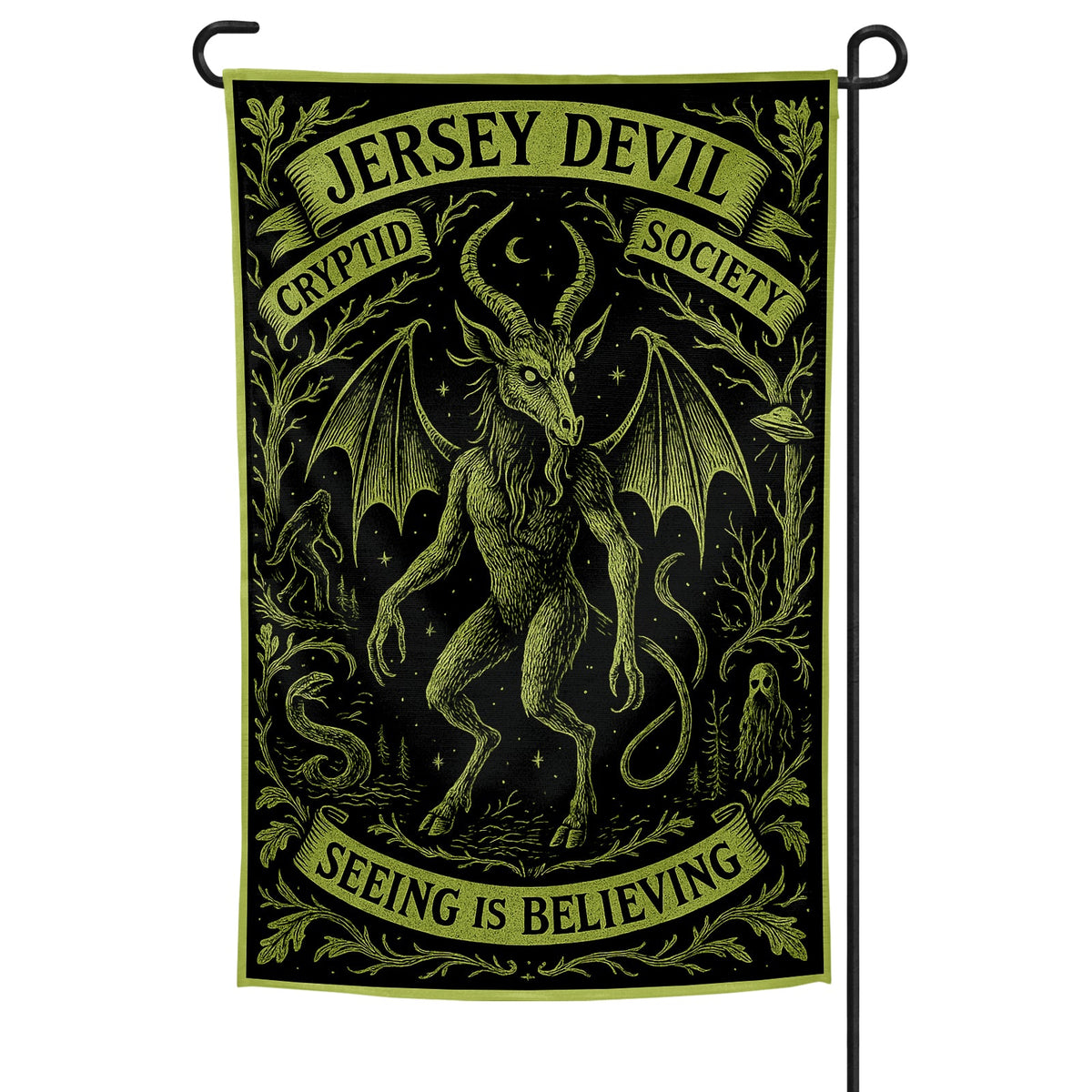 Cryptid Flags Jersey Devil Cryptid Society Garden Flag – The Original Underground