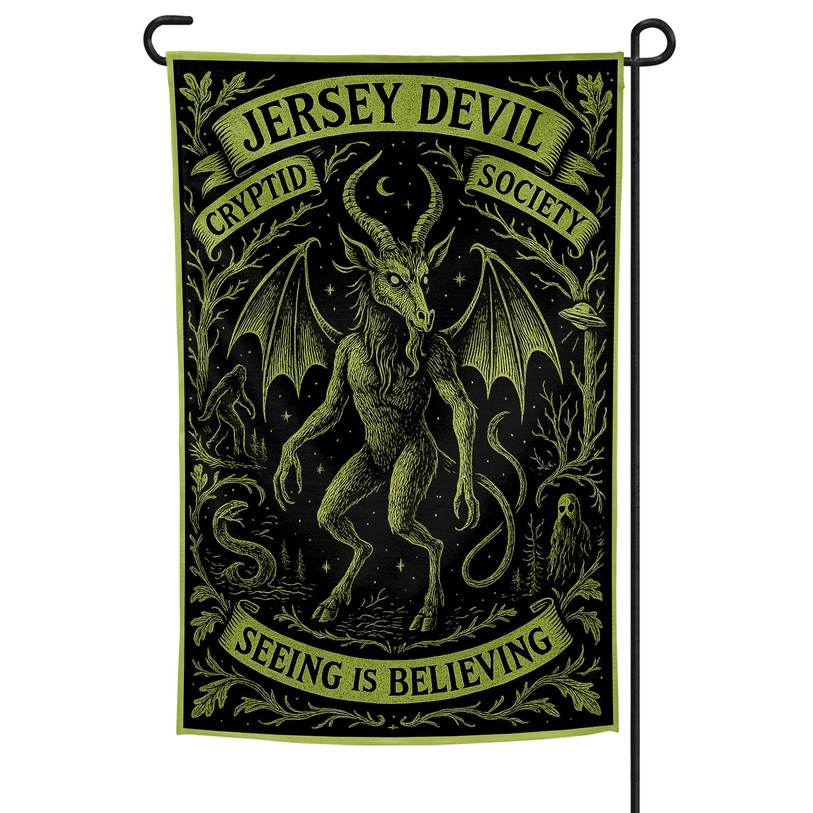 Jersey Devil Cryptid Society Garden Flag - The Original Underground