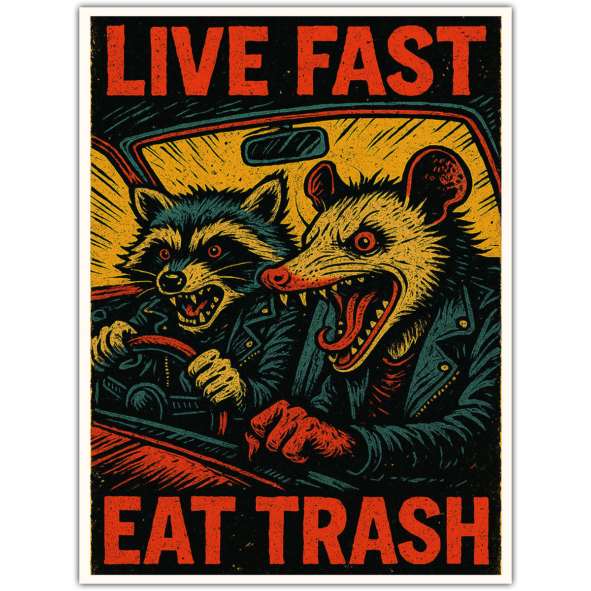 Live Fast Eat Trash Sticker - The Original Underground