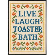 Live Laugh Toaster Bath Needlepoint Poster Print - The Original Underground