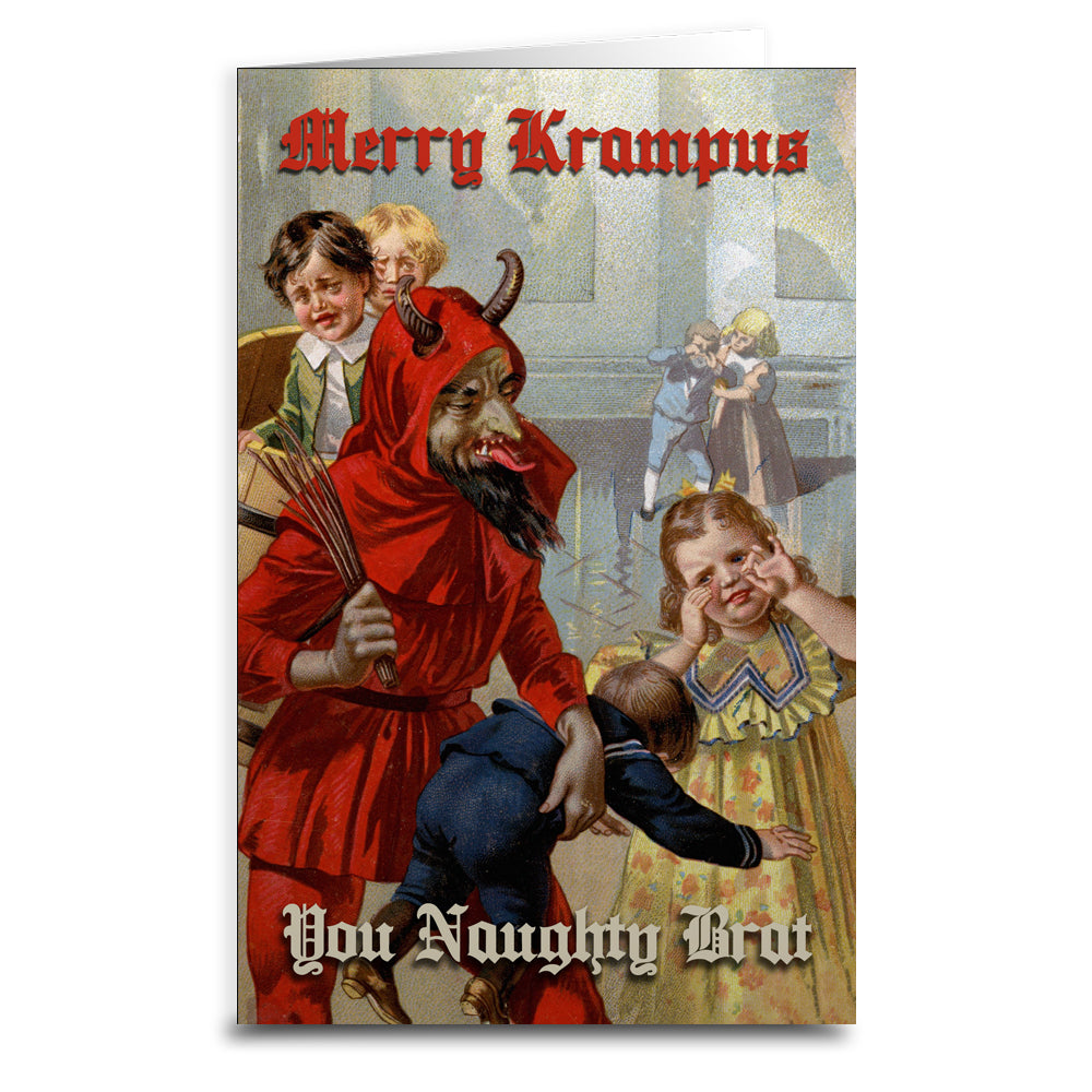 Merry Krampus You Naughty Brat Greeting Card - The Original Underground