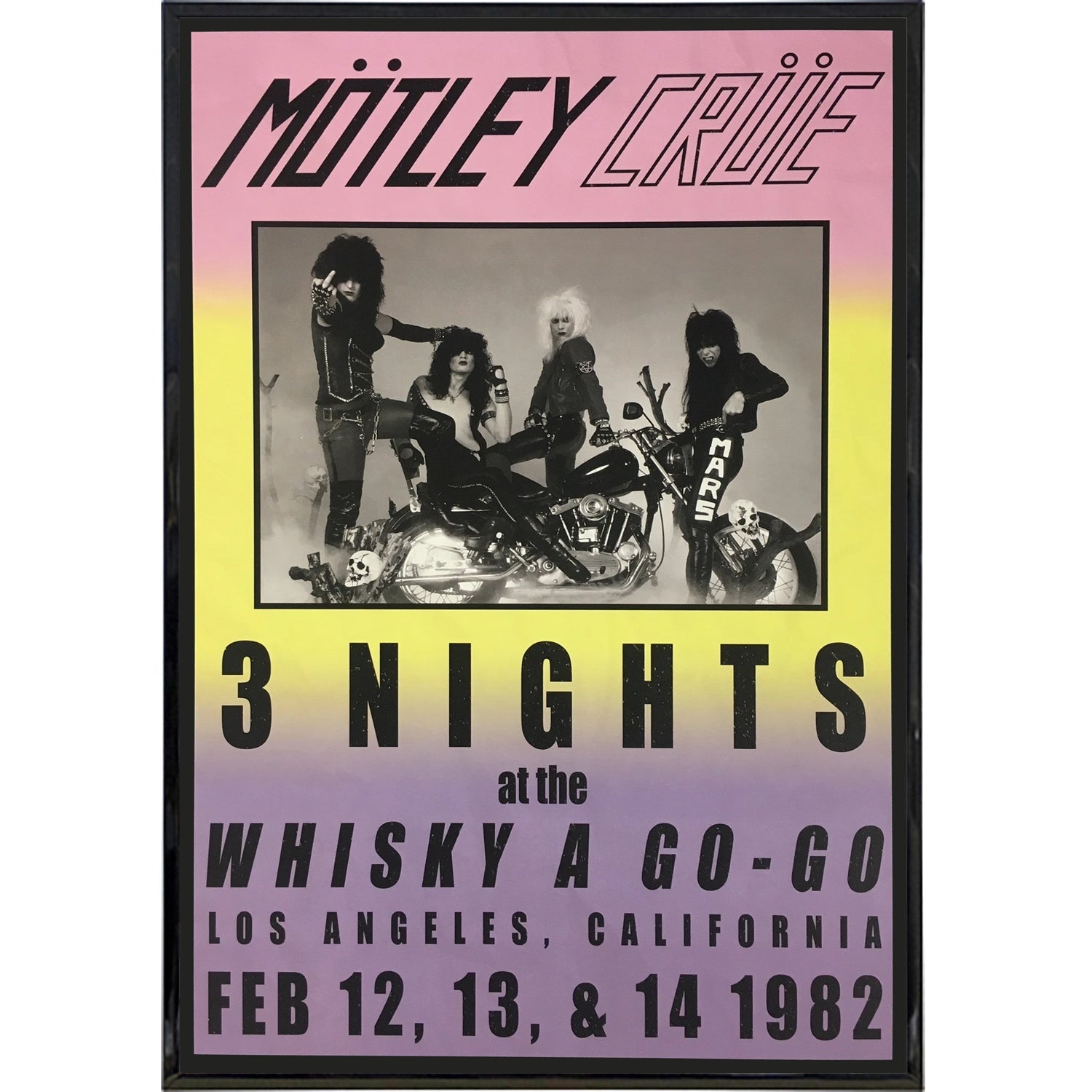 Motley Crue 1982 Show Poster Print - Shady Front