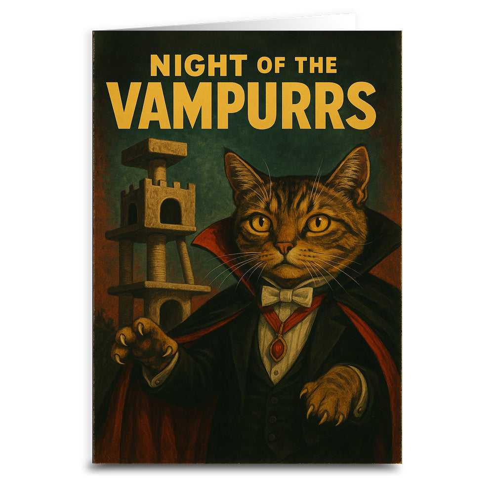 Night of the Vampurrs Greeting Card - The Original Underground