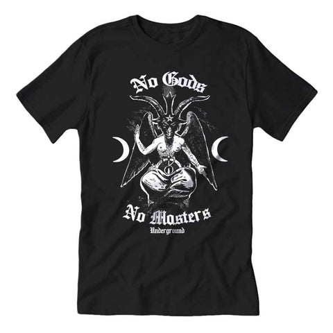T-shirt Uomo "No Gods No Masters" – Anarchia Punk Unisex, Grigio, 100% Cotone (Go T-Shirts)