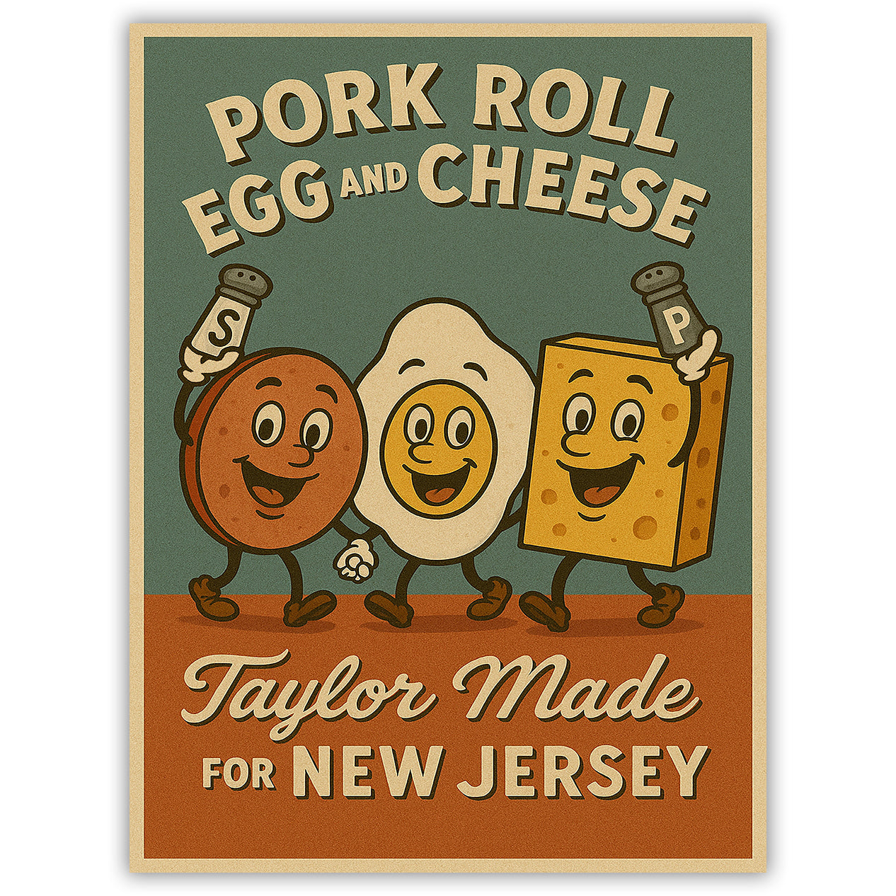 Pork Roll Egg and Cheese Taylor Made Car Magnet - Shady Front