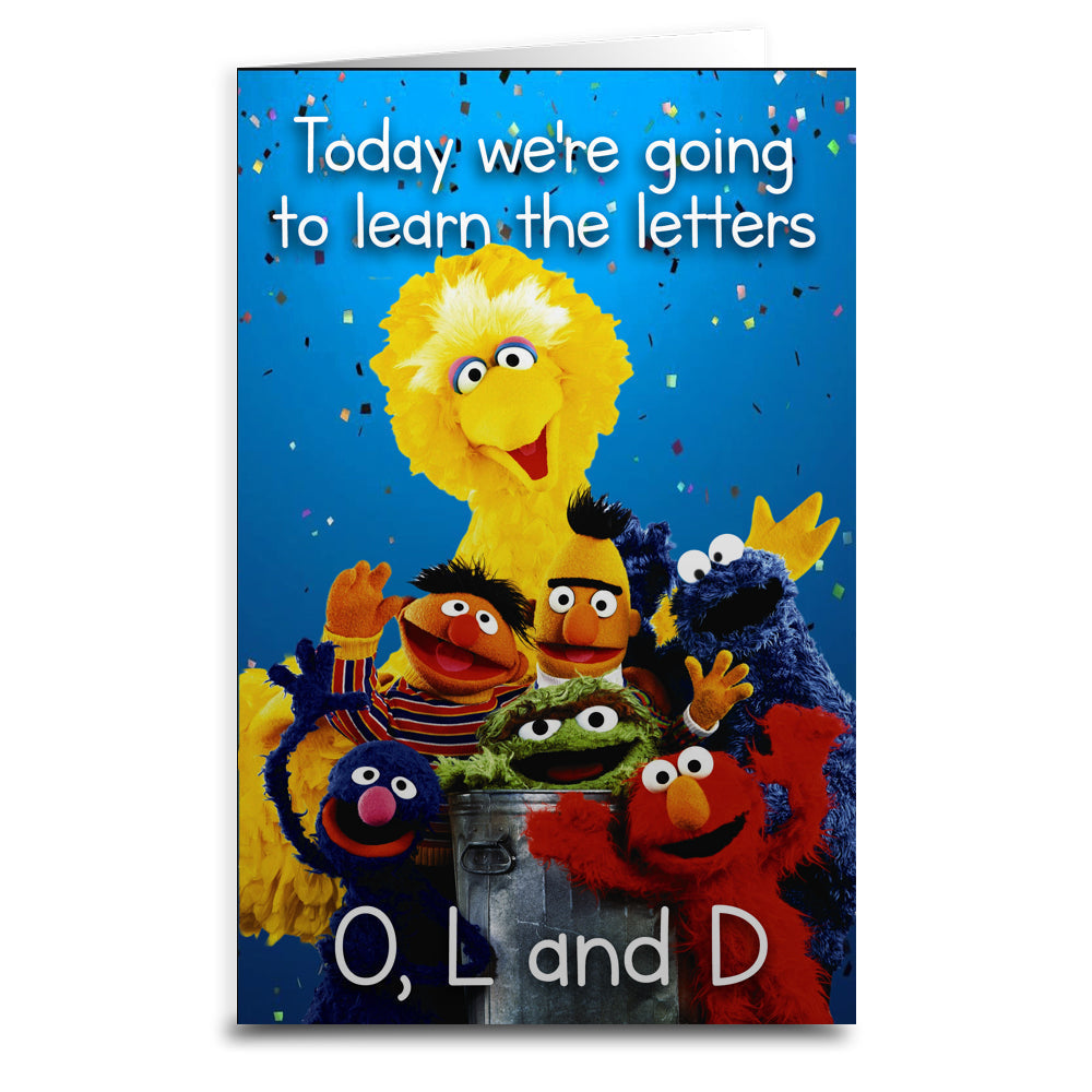Sesame Street "You're Old" Birthday Greeting Card - Shady Front