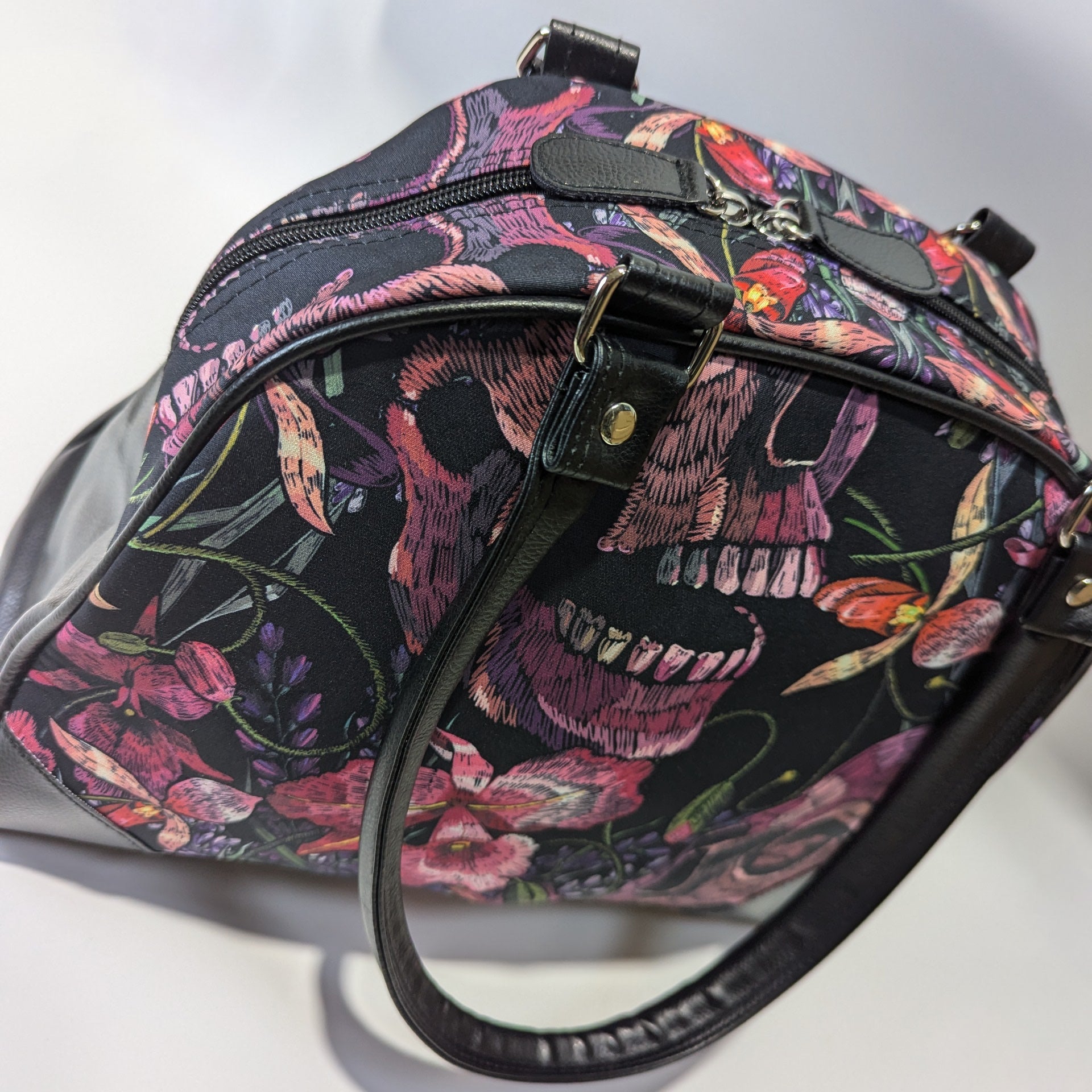 Skulls and Flowers Purse - Shady Front