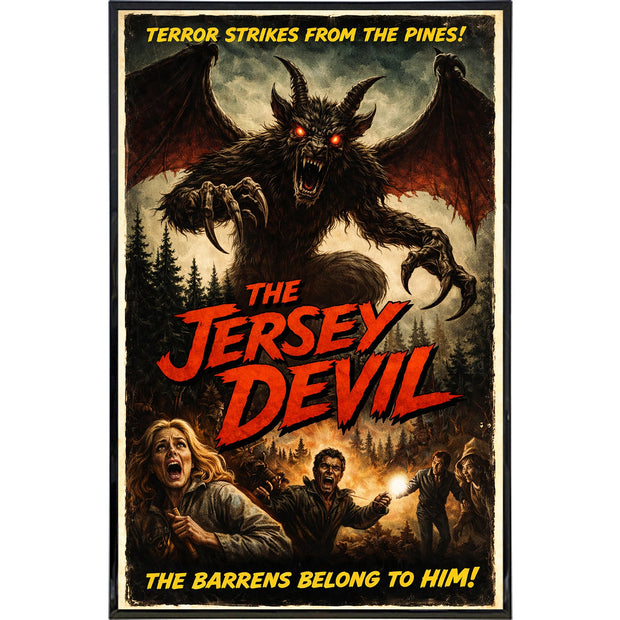 The Jersey Devil Horror Movie Poster Print | Retro Cryptid Art – The ...