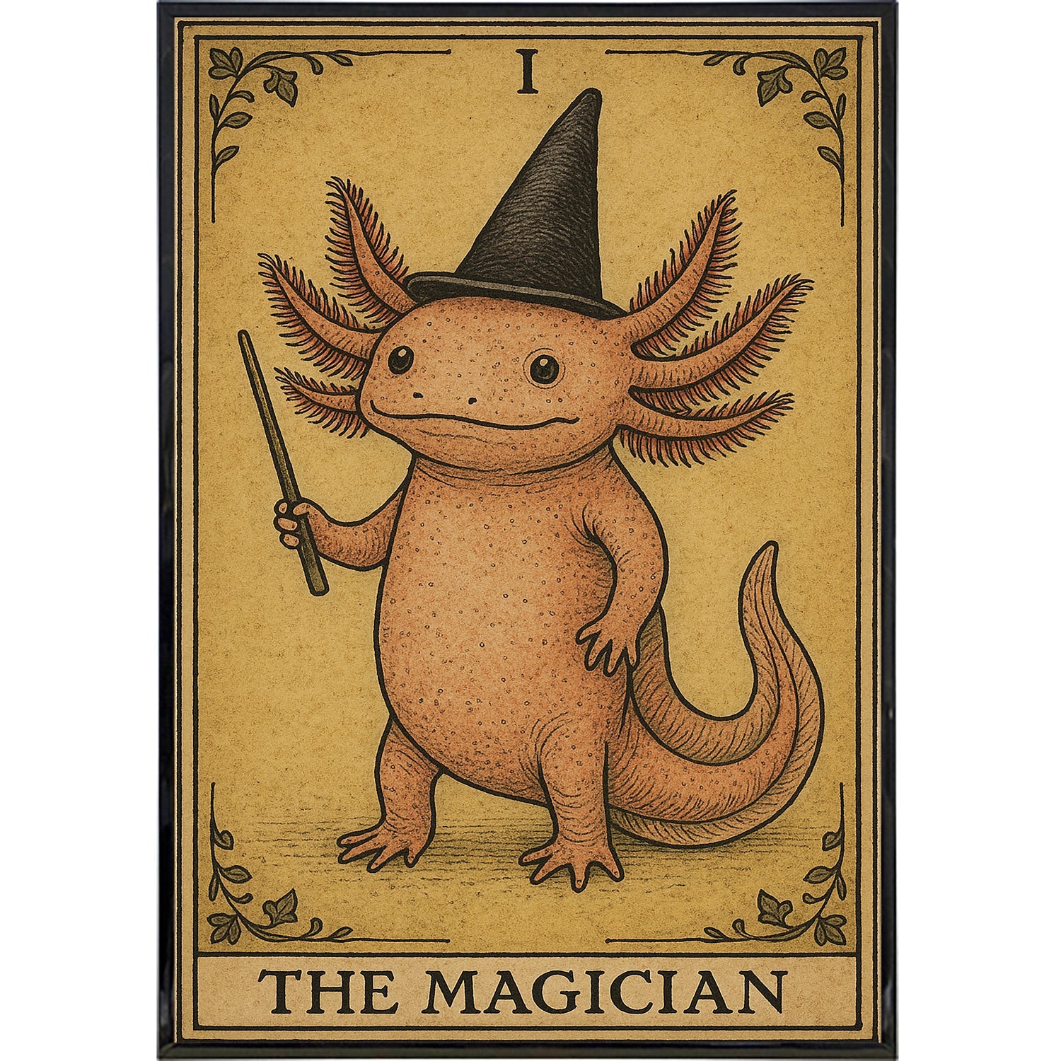 The Axolotl Magician Tarot Card Original Poster Print - Shady Front