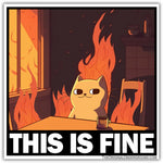 This Is Fine Cat Sticker - The Original Underground / theoriginalunderground.com