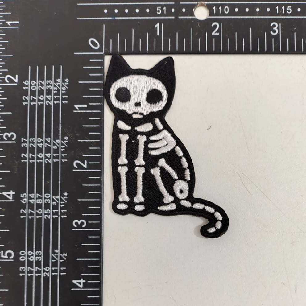 Skeleton Cat Patch - Shady Front
