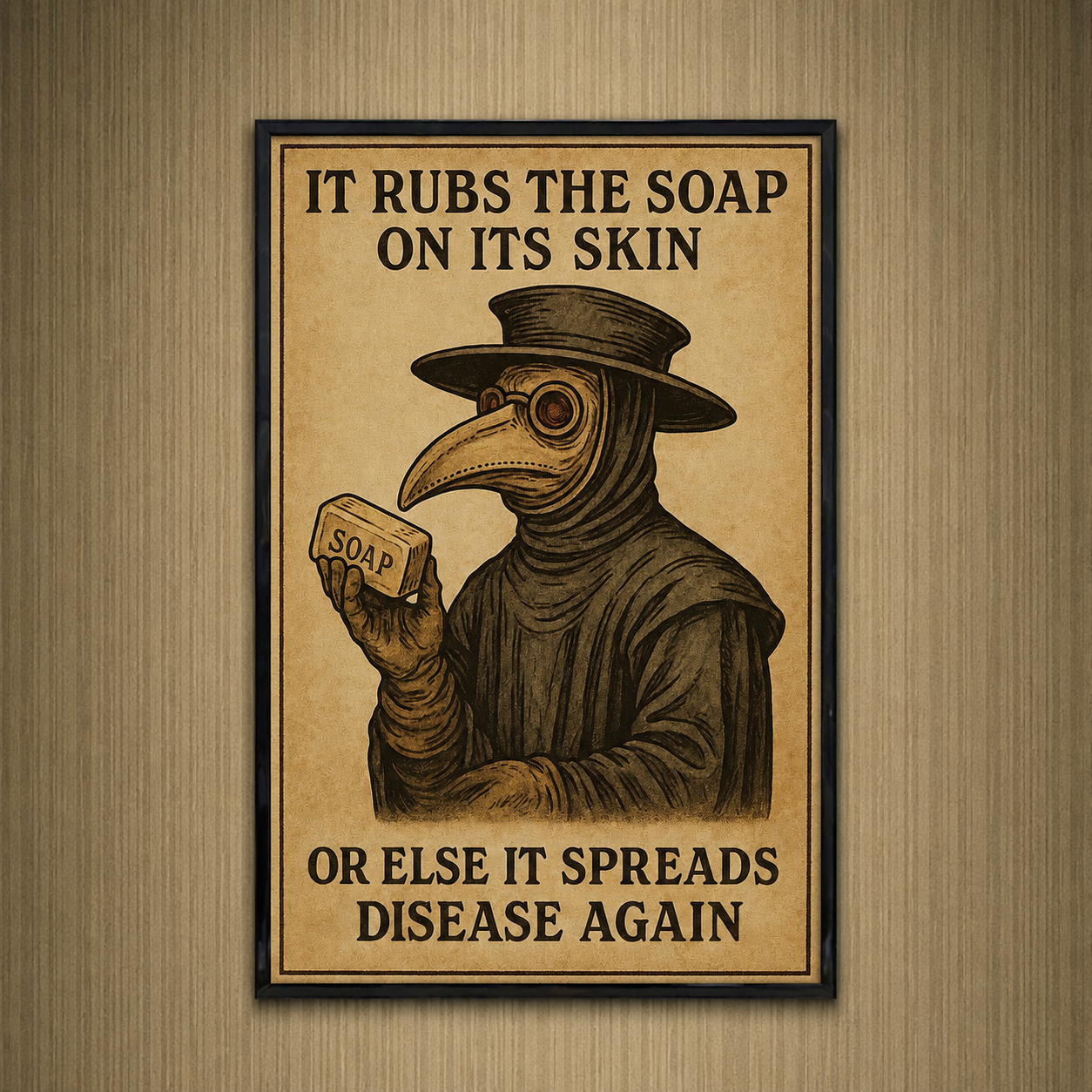It Rubs The Soap On It's Skin Poster Print- The Original Underground
