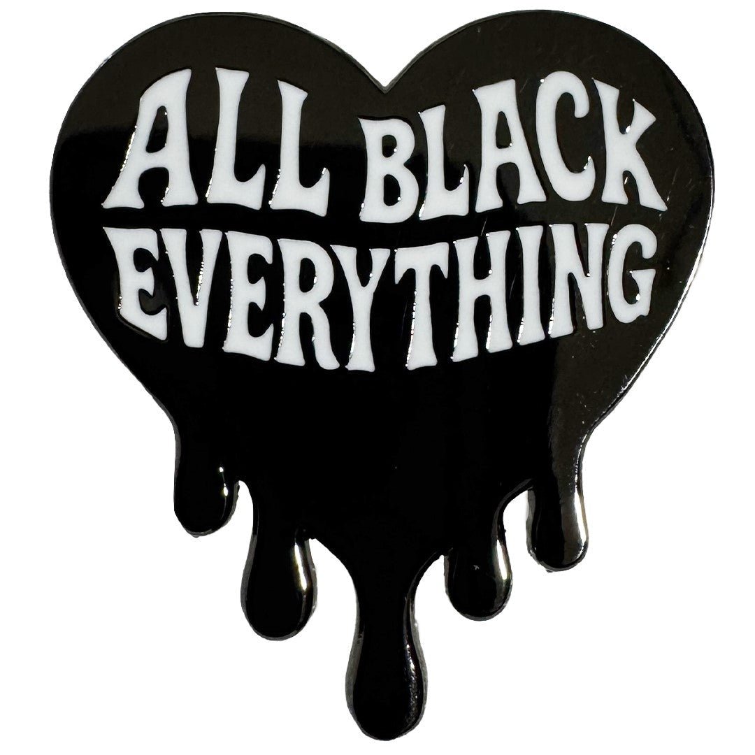 All Black Everything Heart Enamel Pin - The Original Underground