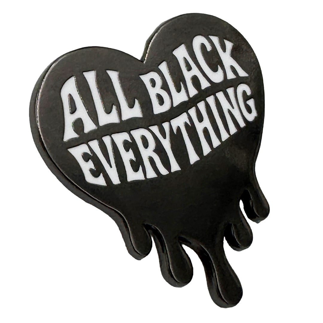 All Black Everything Heart Enamel Pin - The Original Underground