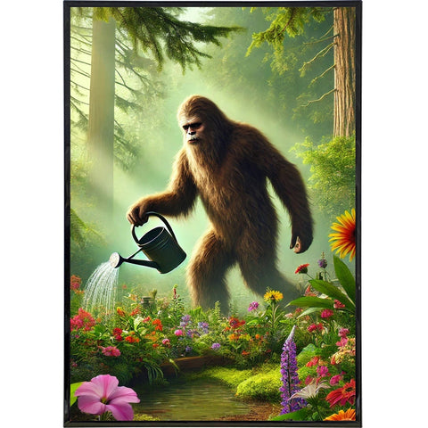 Bigfoot in the Garden Poster Print - The Original Underground
