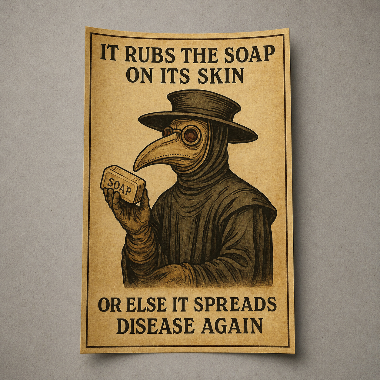 It Rubs The Soap On It's Skin Poster Print- The Original Underground