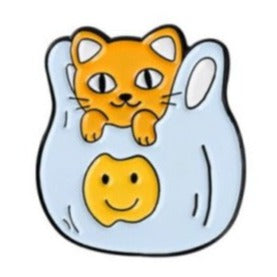Cat in a Bag Enamel Pin - The Original Underground