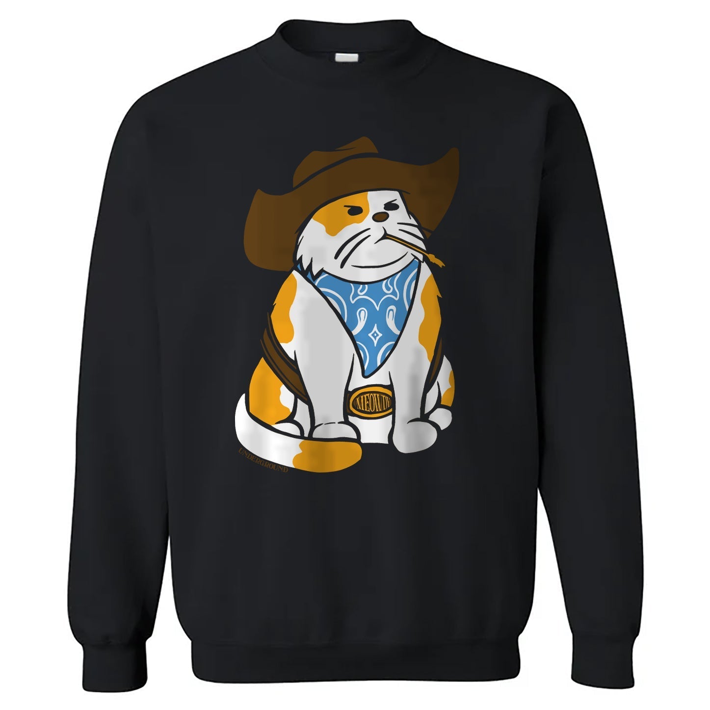 Cowboy Cat Crewneck Sweatshirt - The Original Underground