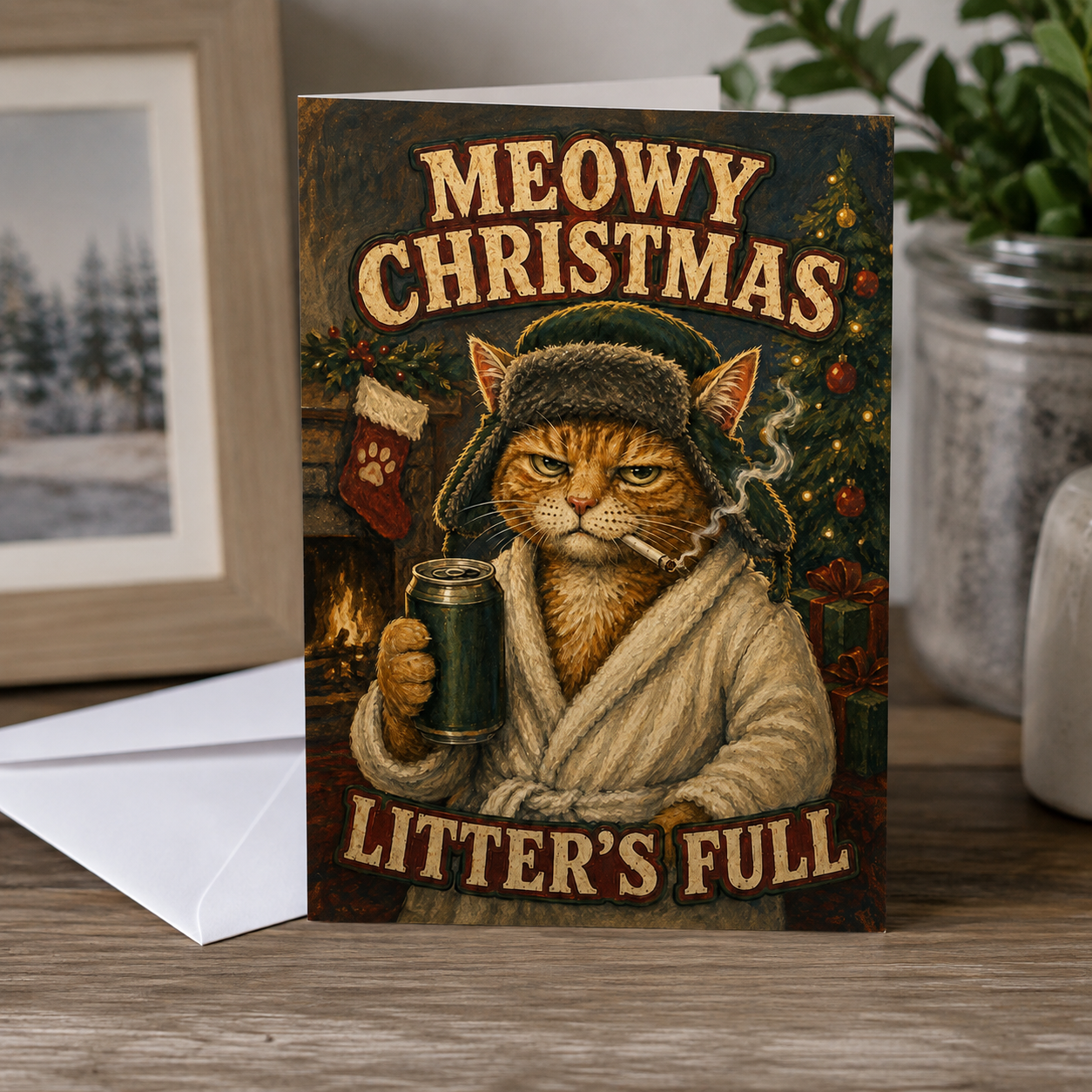 Meowy Christmas Litters Full Christmas Card - The Original Underground