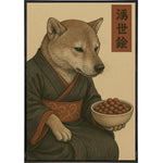 Dog Contemplating Kibble Japanese Ukiyo - e Style Poster Print - The Original Underground