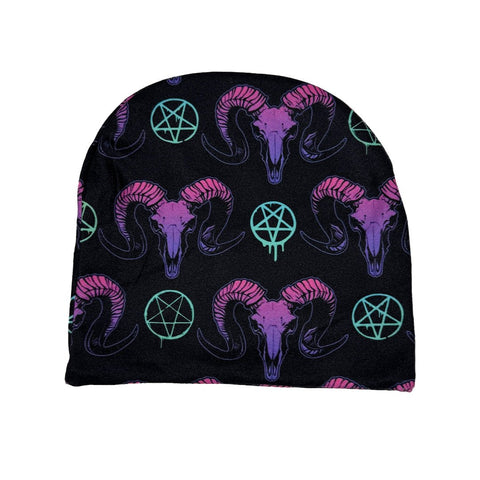 Goat Skulls and Pentacles Beanie - The Original Underground