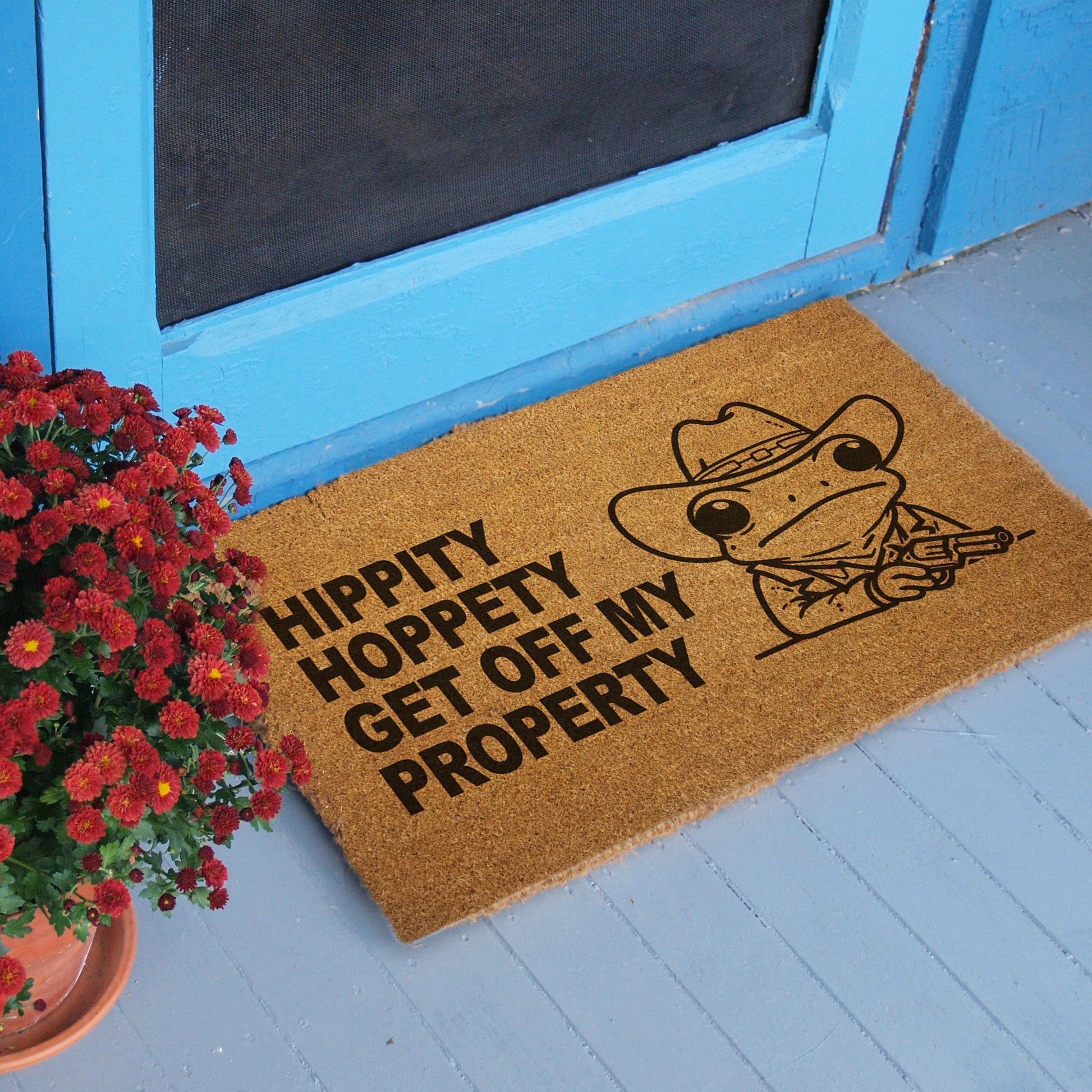 Hippity Hoppety Get Off My Property Door Mat - The Original Underground