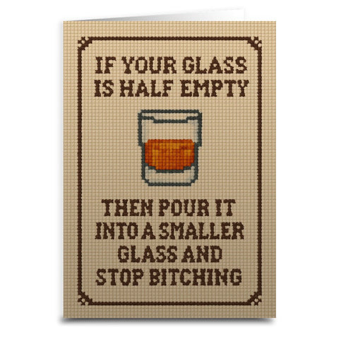 If Your Glass is Half Empty Greeting Card - The Original Underground