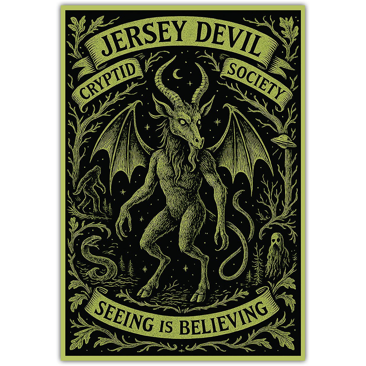 Jersey Devil Cryptid Society Car Magnet - The Original Underground
