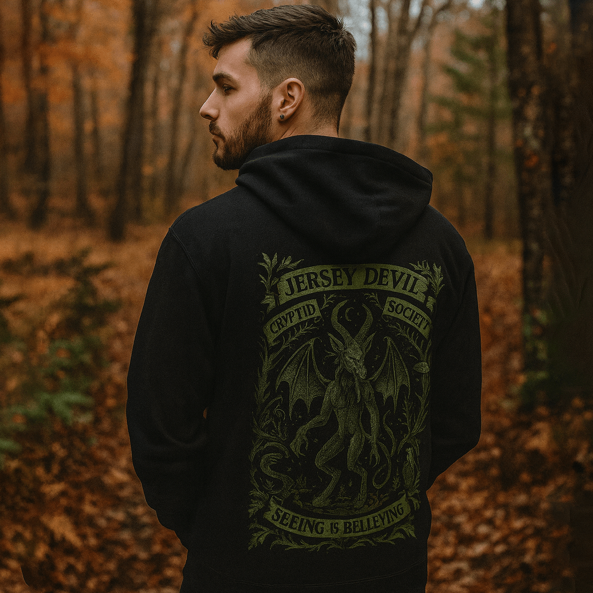 Jersey Devil Cryptid Society Zip Up Hoodie - The Original Underground