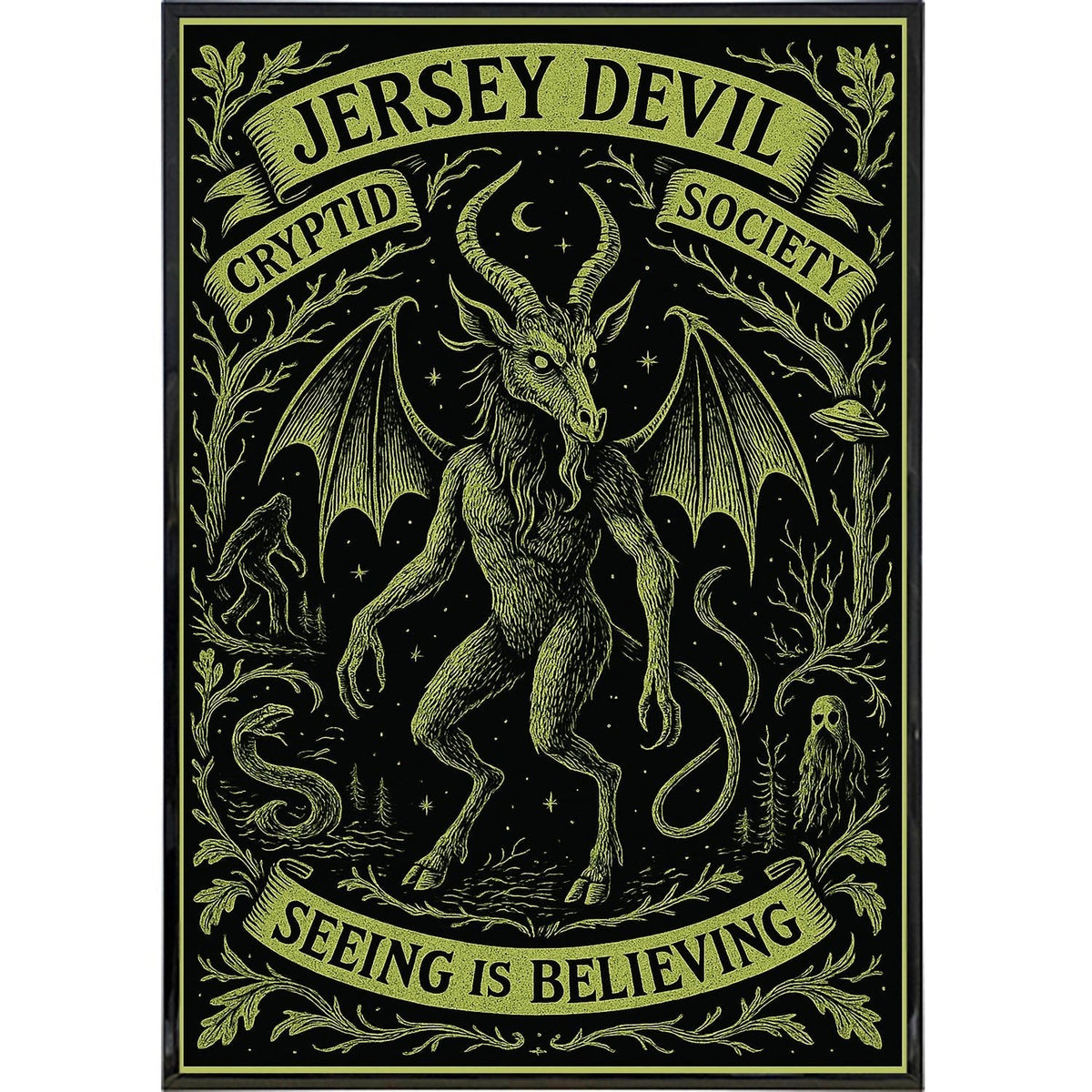 Jersey Devil Cryptid Society Poster Print – The Original Underground
