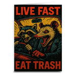 Live Fast Eat Trash Greeting Card - The Original Underground