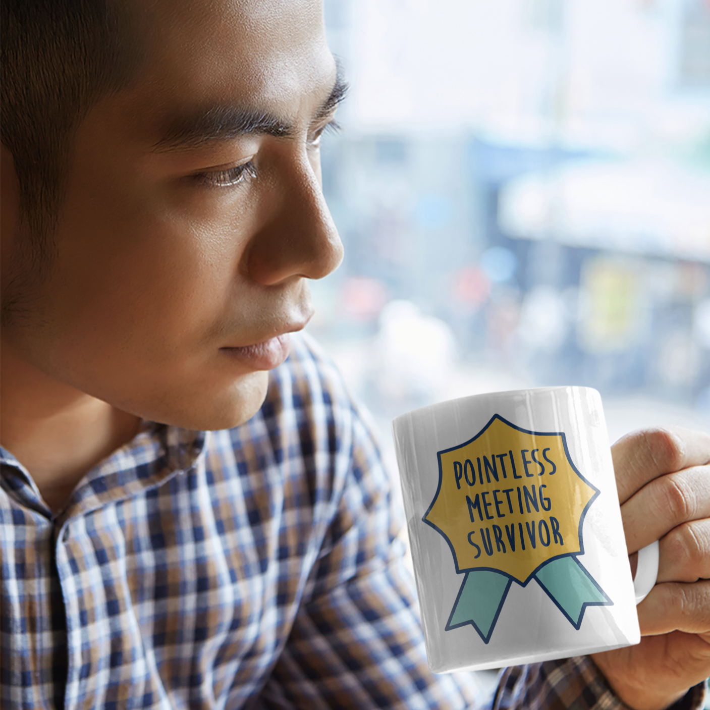 Pointless Meeting Survivor Mug - Shady Front