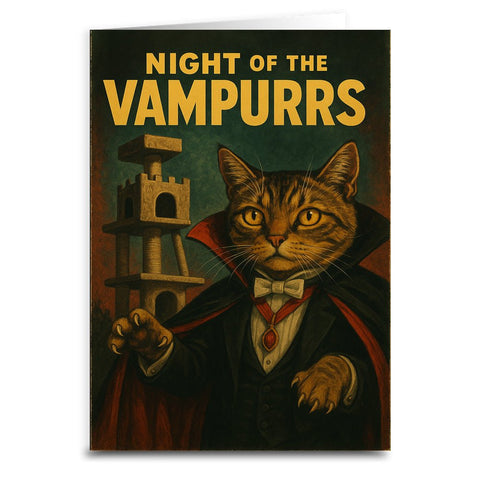Night of the Vampurrs Greeting Card - The Original Underground