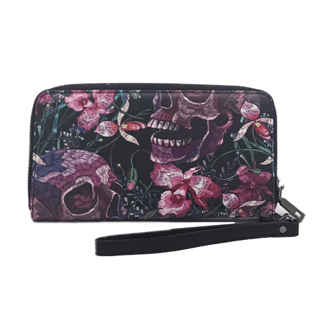 Skulls and Flowers Clutch Handbag - The Original Underground